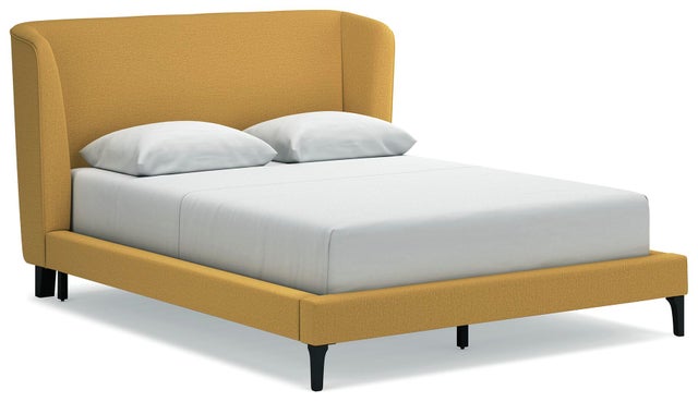 Maloken Wingback Upholstered Platform Bed