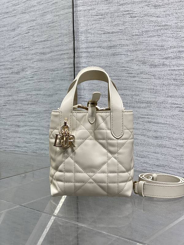 Dior Toujours Vertical Tote Bag Mini Ivory