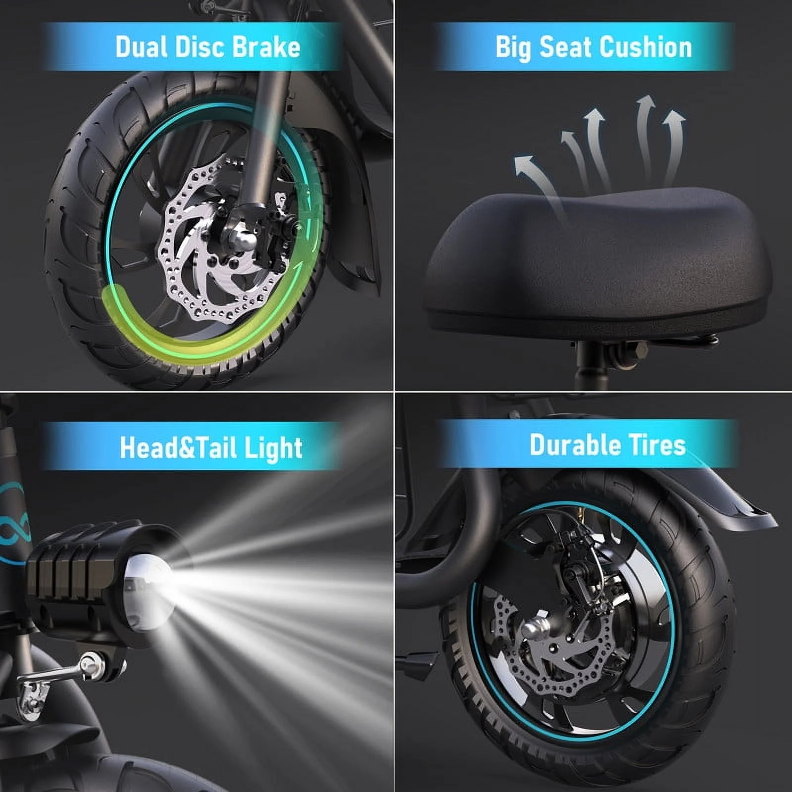 KEESTP Folding Electric Scooter with Pet Basket, 18.6mph