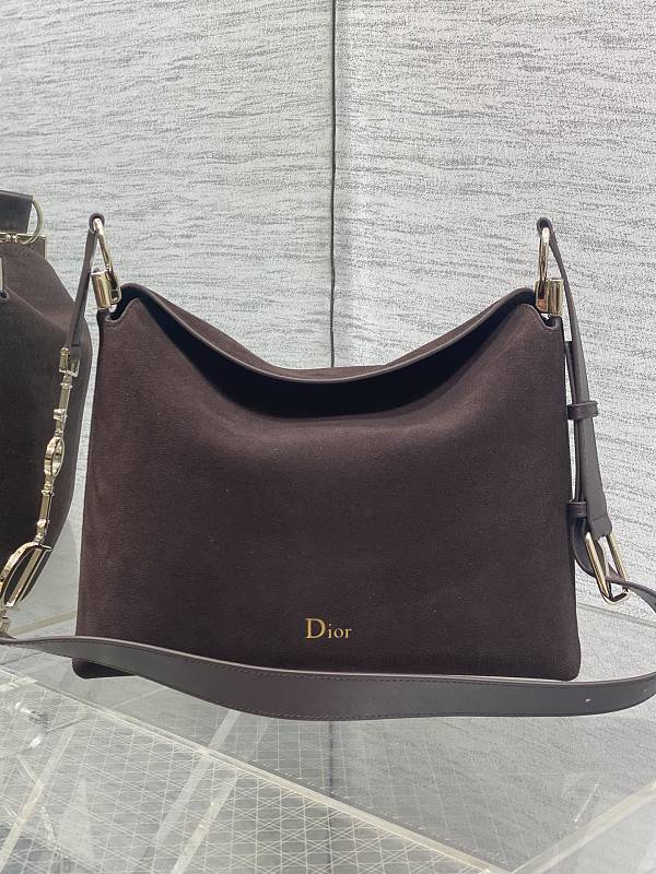 Dior Hobo Bag Small Brown Suede