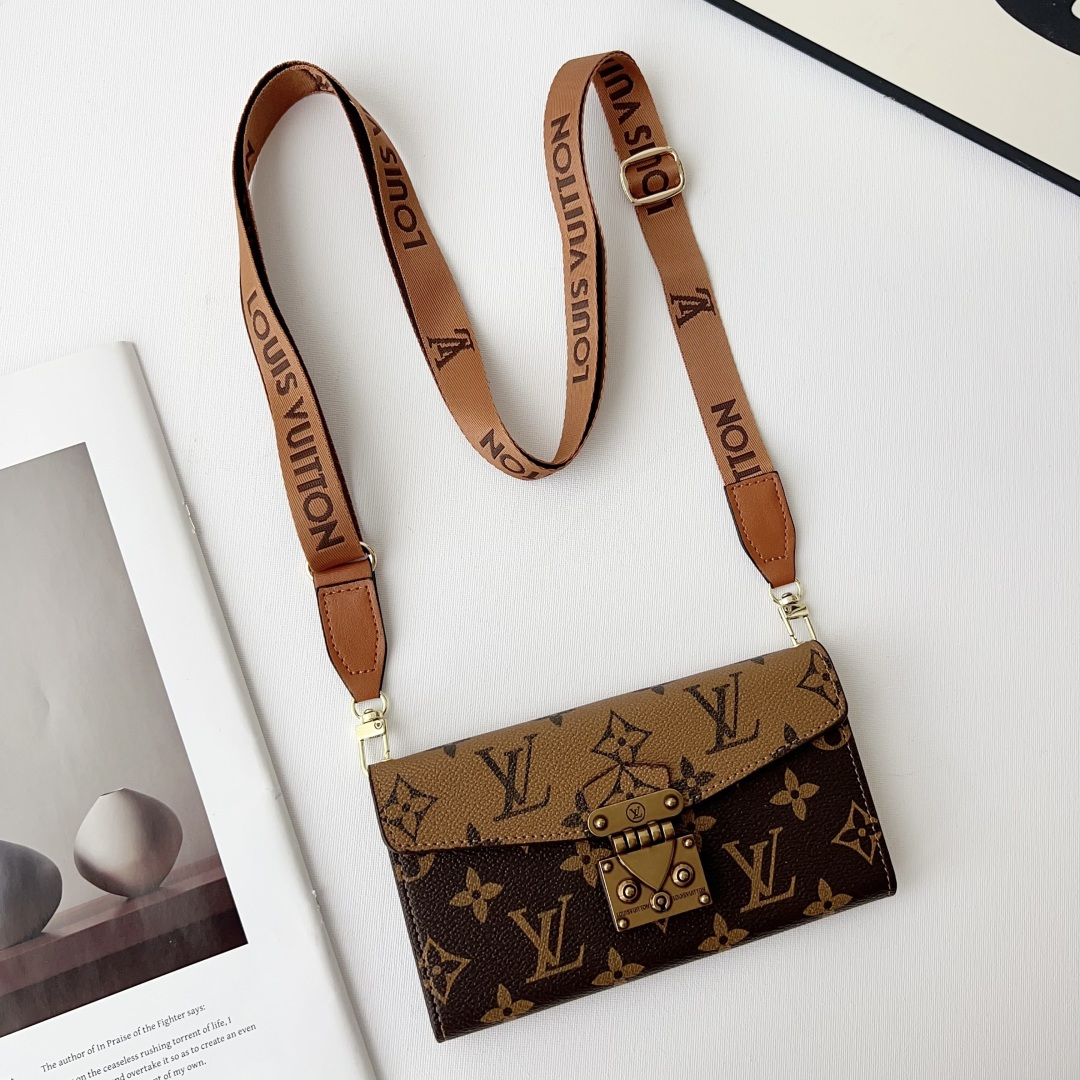 Louis Vuitton & Gucci Luxury Monogram Wallet Crossbody Phone Purse Case
