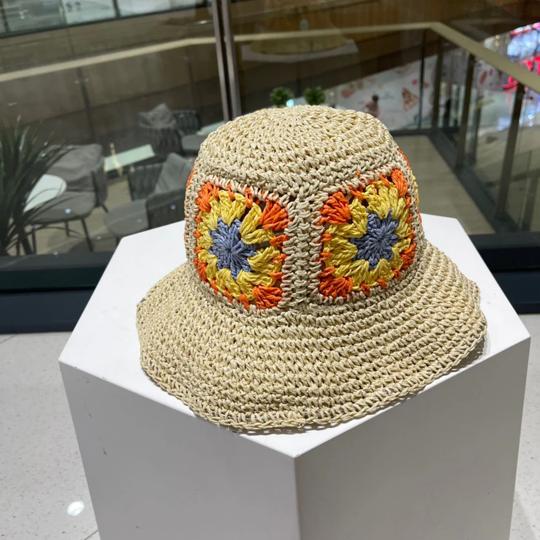 BUCKET HAT IN BEIGE MIX COLORFUL RAFFIA 956212