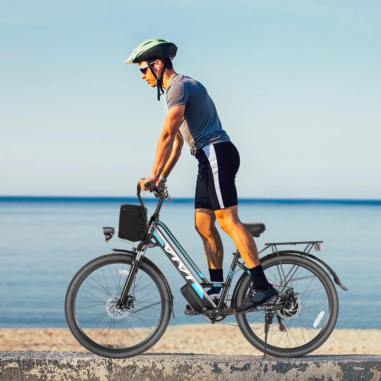 Vivi 26in Step-Through Electric Cruiser Bike, 500W, 48V