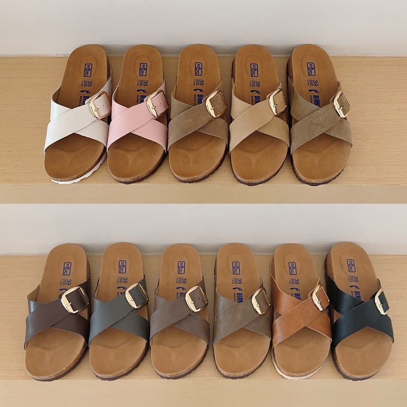 Birken-Style Cross-Strap Sandals