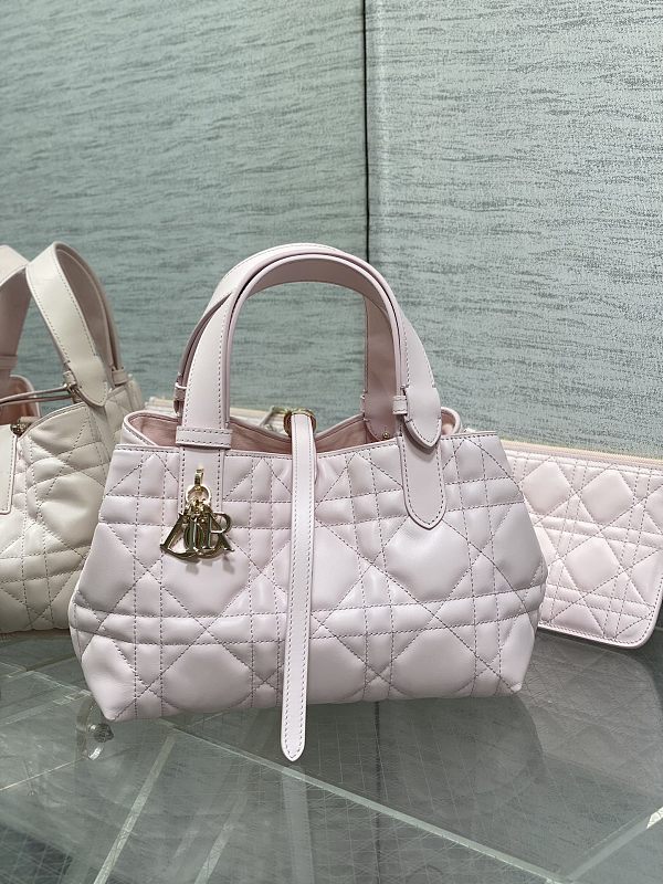 Dior Toujours Tote Bag Small Pink Cannage