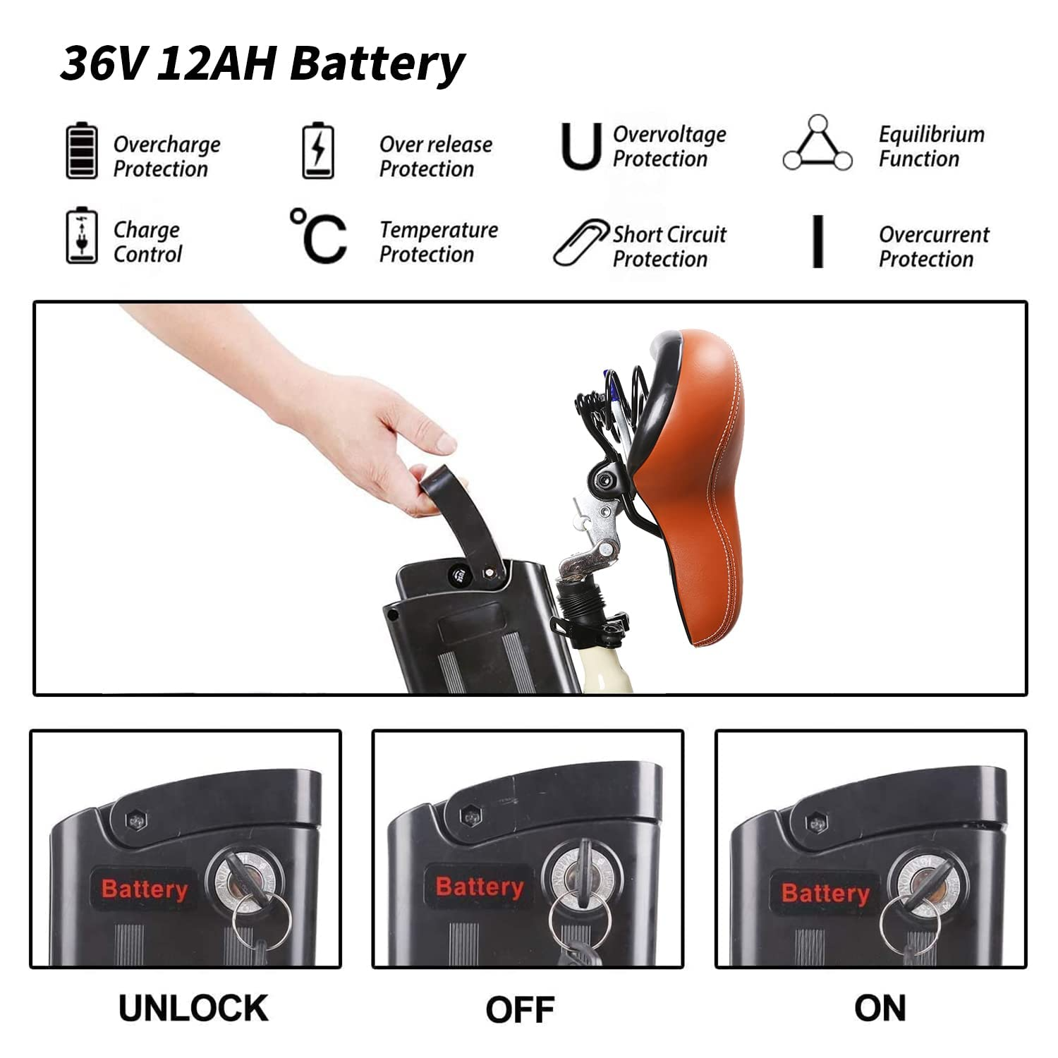Electric Bike for Adult 350W Ebike 18-22MPH 45-60 Miles 26