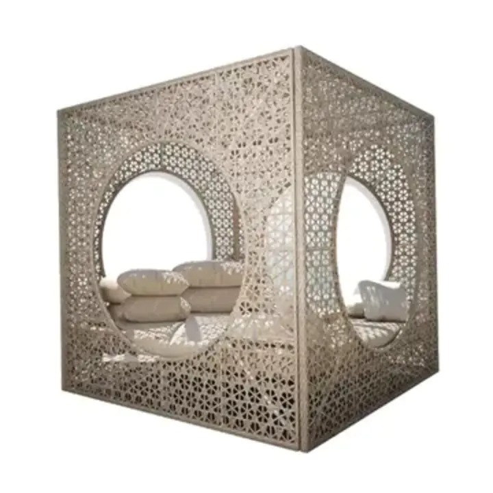 Outdoor bed rattan sofa seaside villa club bed bed beach