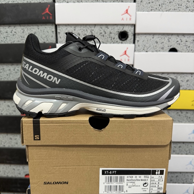 Salomon XT-6 Black White Gray Sneakers