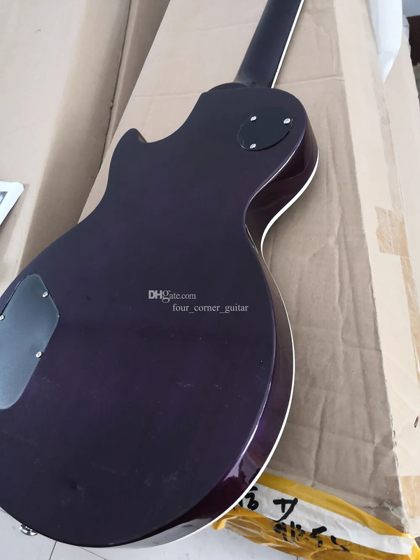 6 Strings Purple Electric Guitar EMG Pickups Rosewood Fretboard Abalone Binding