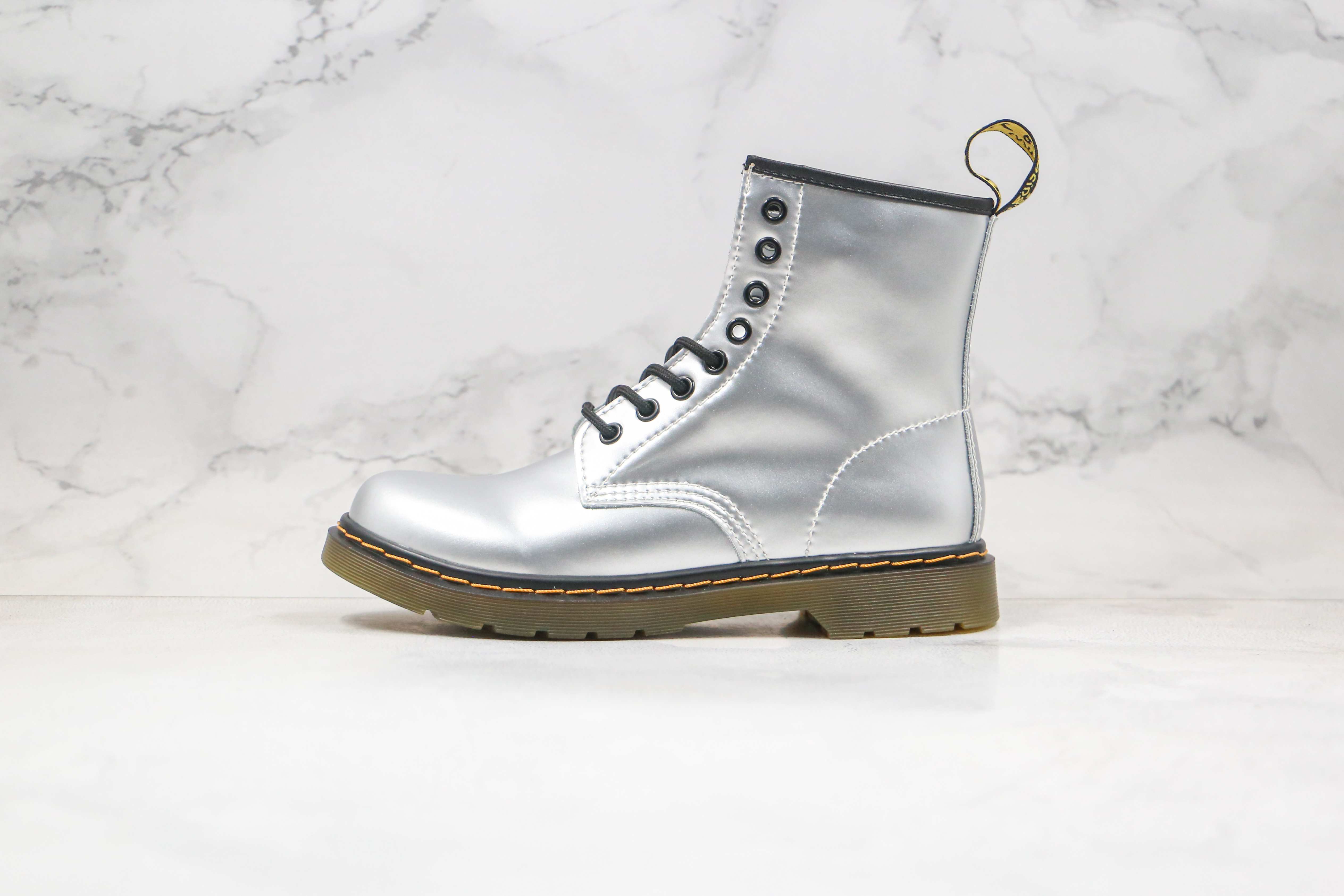 Dr. Martens 1460 Silver Smooth Leather 8-Eye Boots