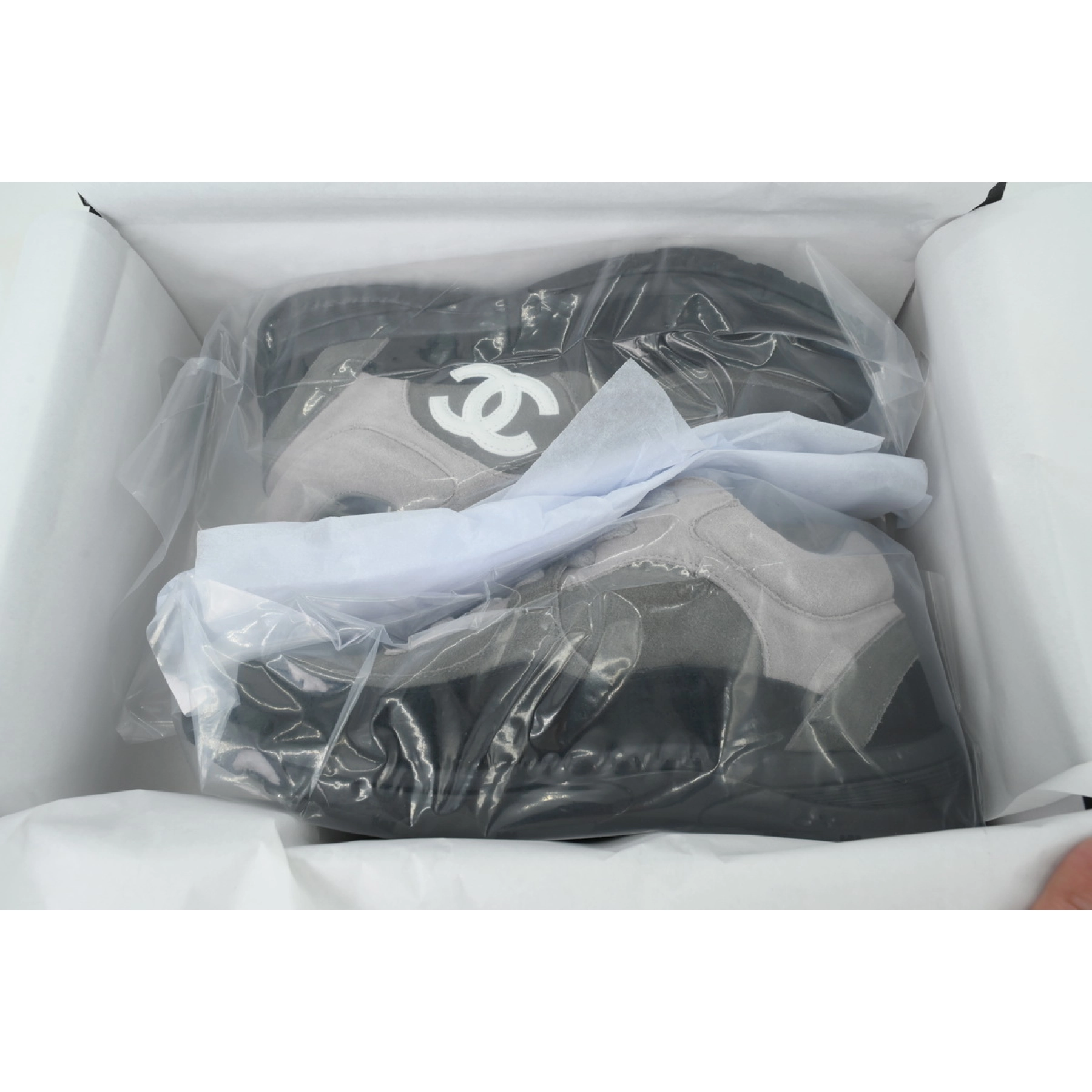 Chanel CC Logo Sneaker Black Grey