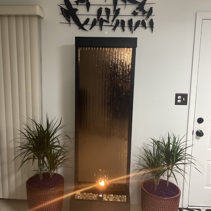 Statesboro Metal Mirror Fountain with Light