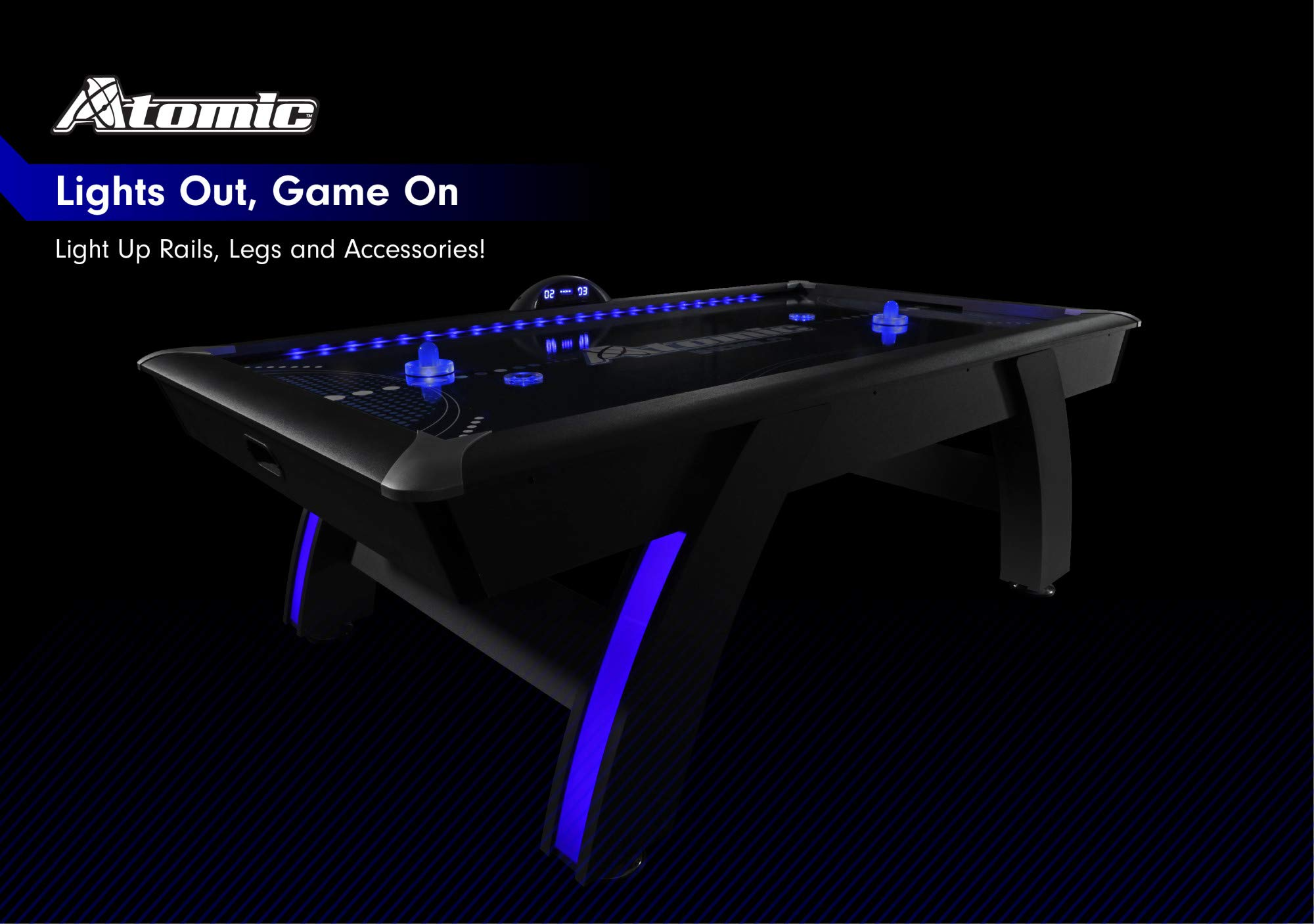 7.5 ft LED Light UP Arcade Air Powered Hockey Tables - Includes
