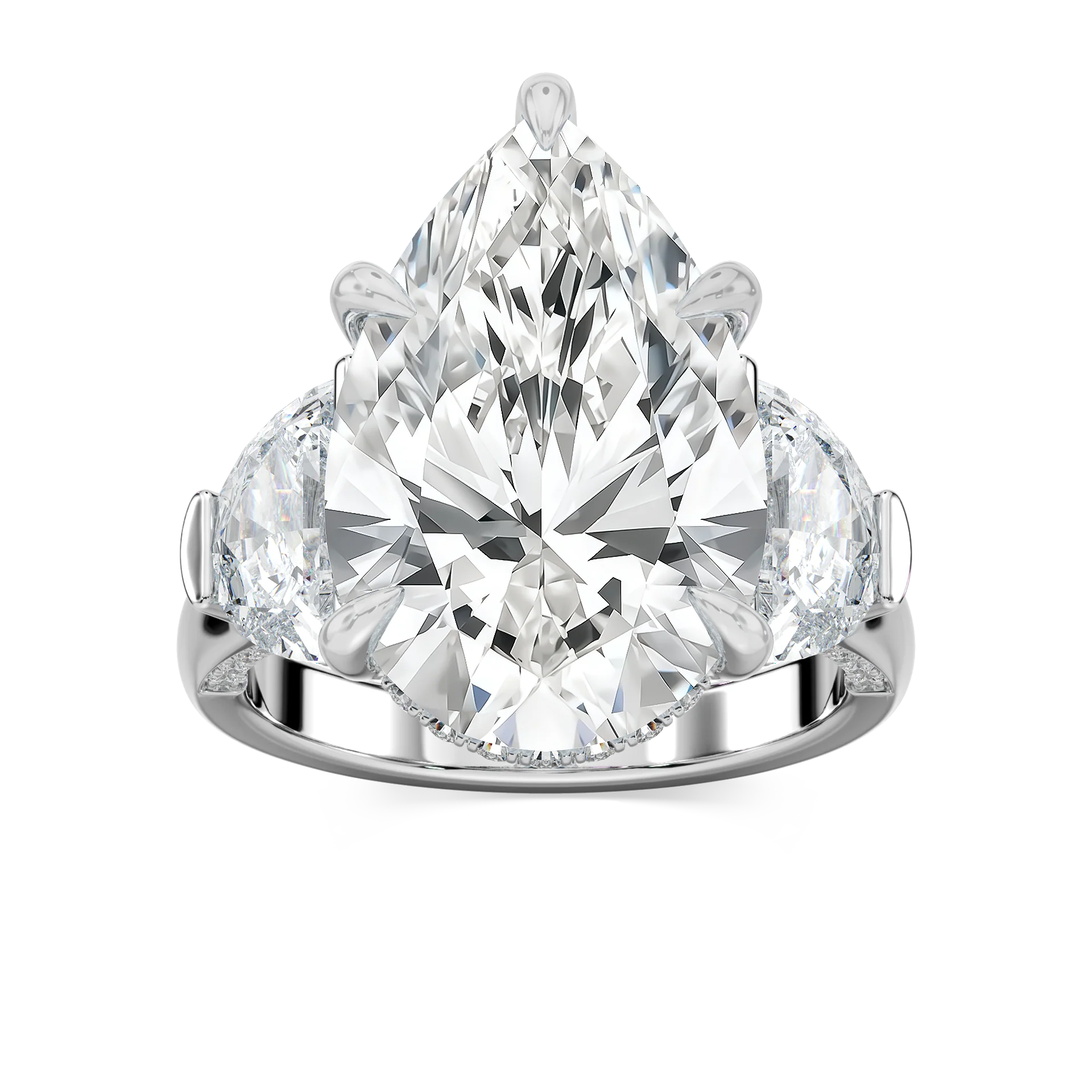 Poppy 13 ½ ctw Pear Lab Grown Diamond Hidden Halo Engagement Ring - Signature Collection