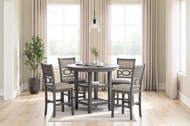 Langwest / Wrenning / Erinberg Counter Height Dining Table and 4 Bar Stools
