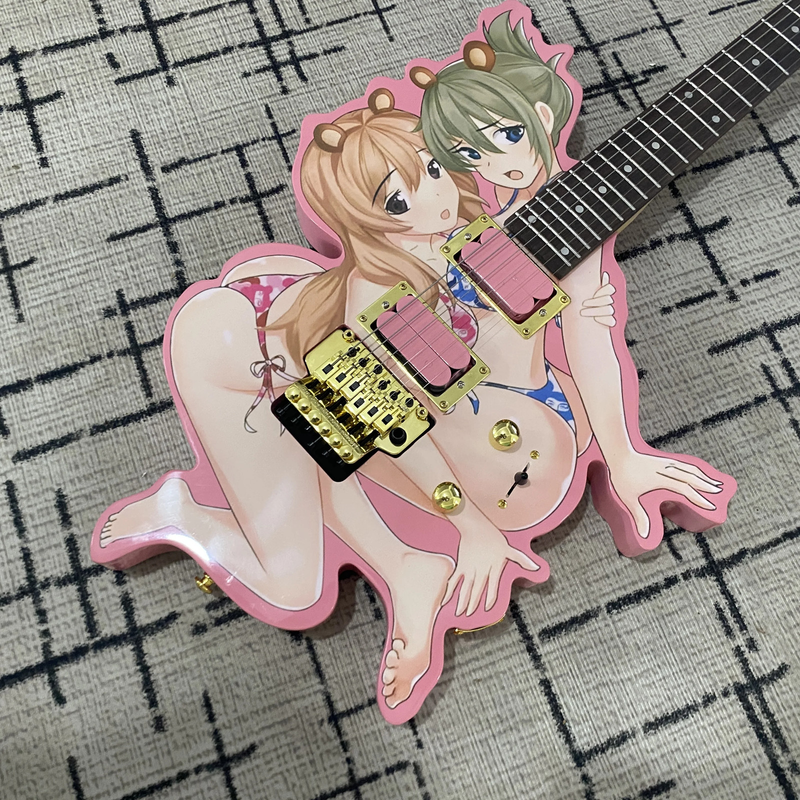 Top Vicers Cartoon Shaped Electric Guitar, 24 Frets 6 Strings Basswood Body