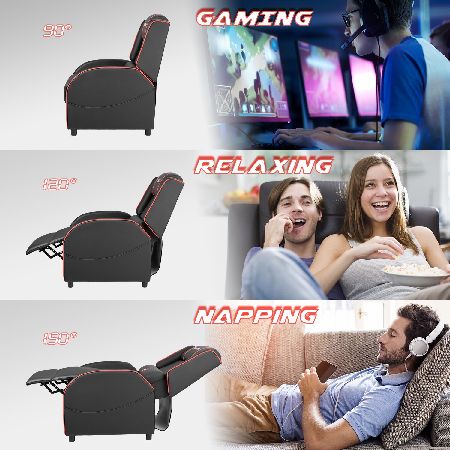 Faux Leather Reclining Massage Chair