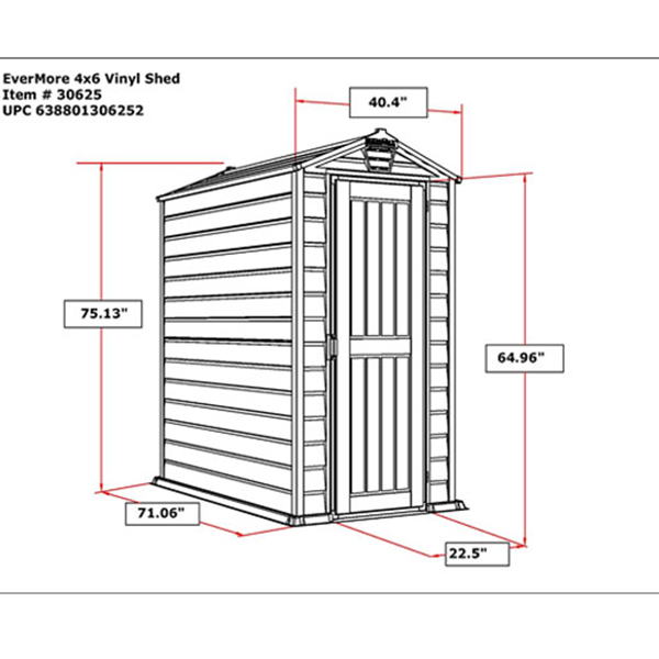 Duramax EverMore 4 x 6 ft Plastic garden storage shed
