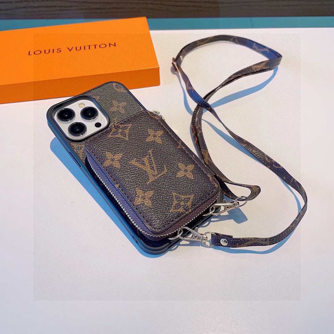 LV Monogram Crossbody Multi-Function Wallet Phone Case with Coin Pocket