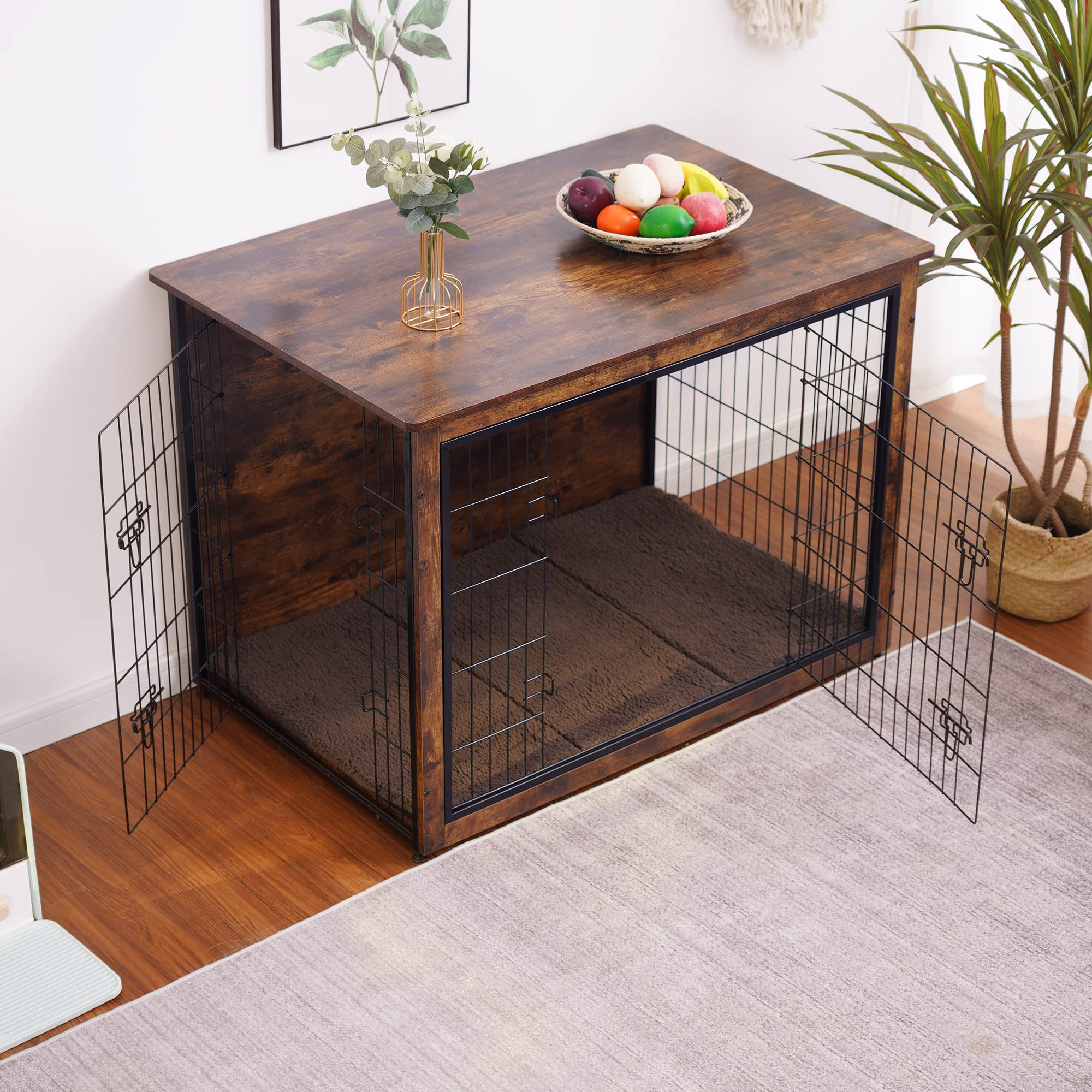 Dog Crate Furniture with Cushion