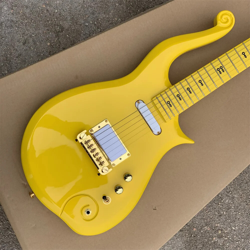 Yellow Prince Cloud Electric Guitar Alder Body Maple Neck, Metal Truss Rod Cover