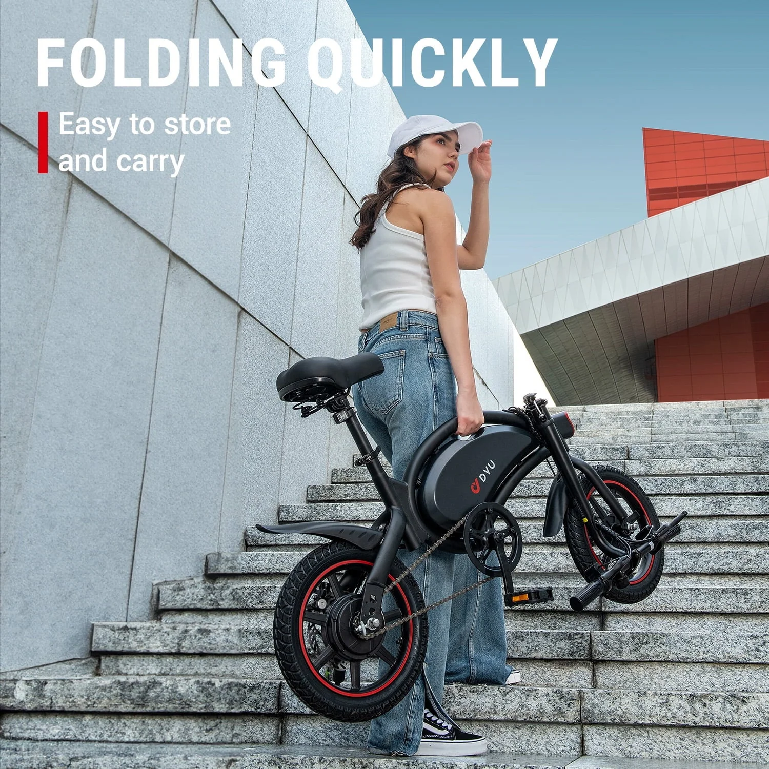 DYU 14in Folding Electric Bike, 250W, 36V 10Ah
