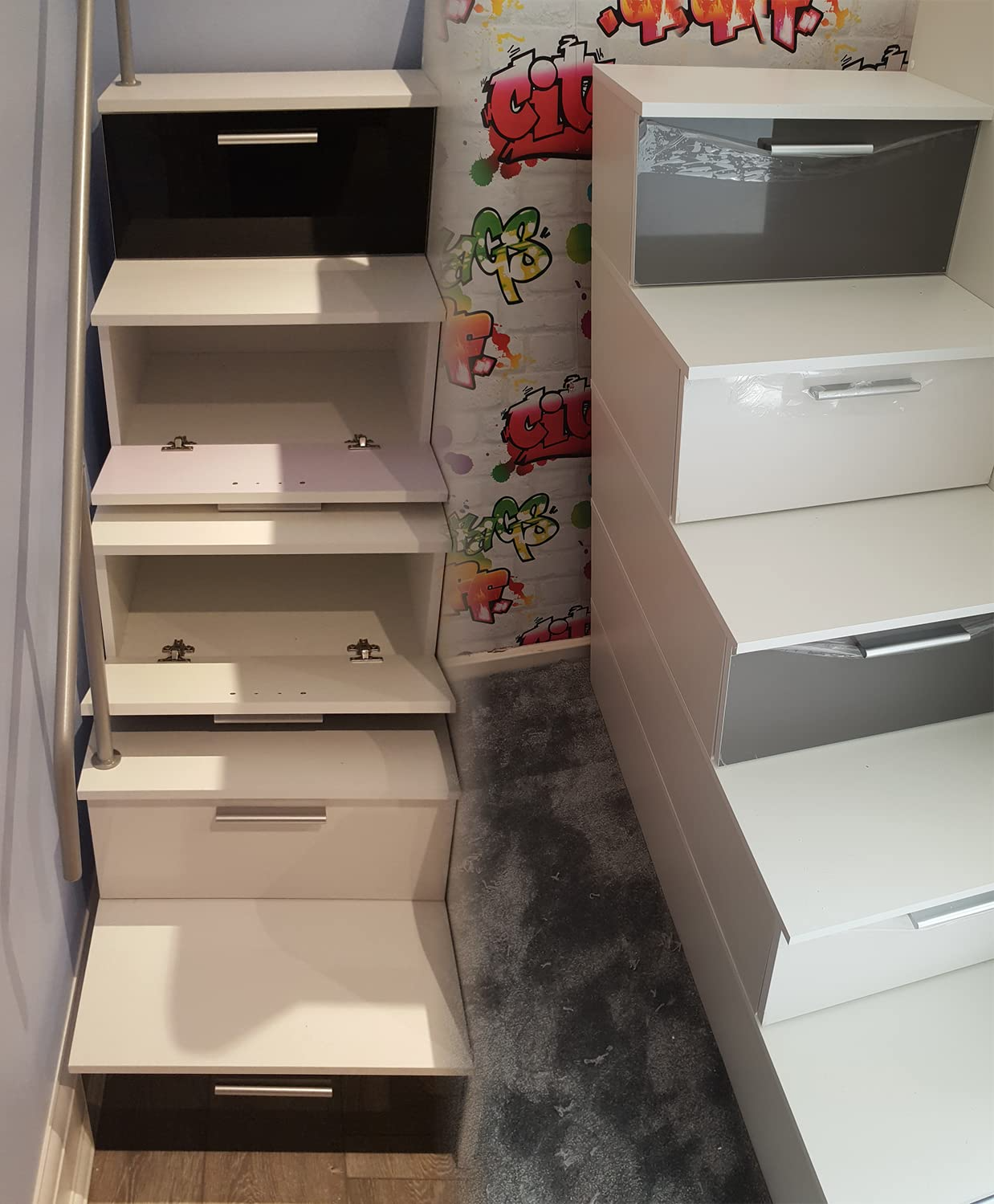 Bunk Bed Cabin Bed Storage High Sleeper Bed Mattresses Included