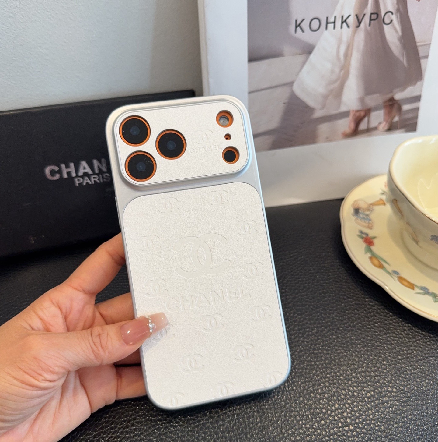 Chanel Precise-Cut Full-Cover iPhone Case | Instant Leather Finish