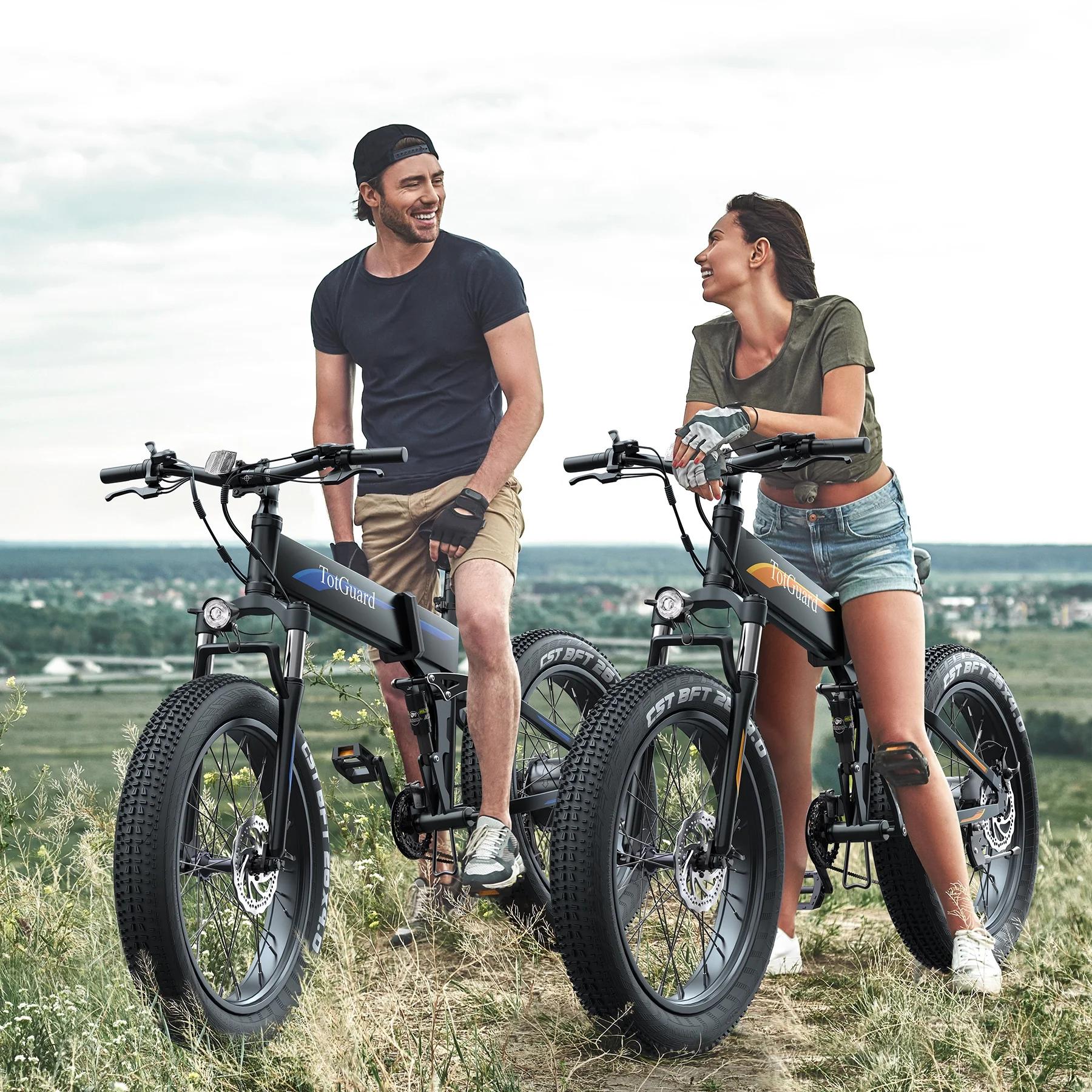 TotGuard 26in Folding Fat Tire Electric Bike, 500W, 48V 10Ah