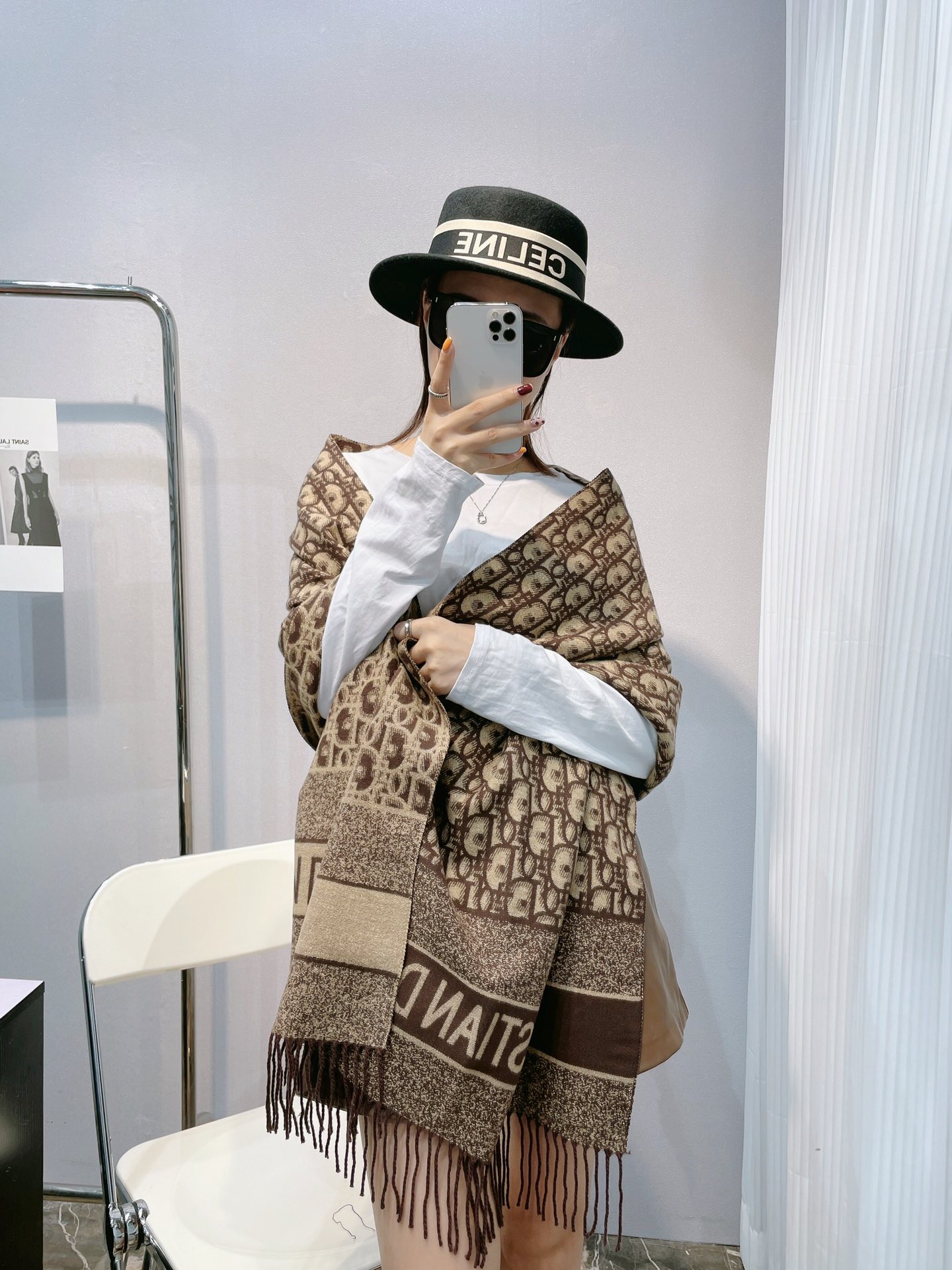 Dior Oblique Scarf Brown product images