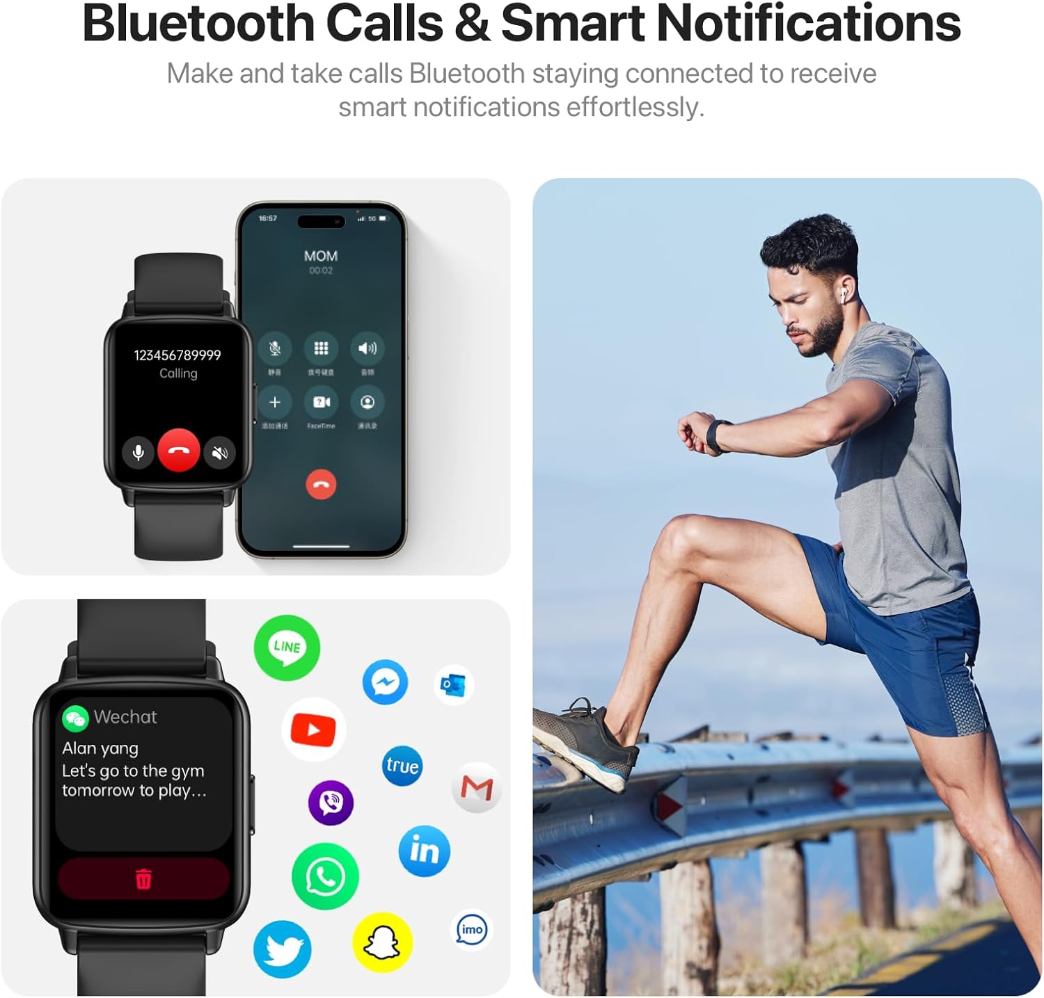 Smart Watch for Men Women，Answer/Make Calls/AI Control