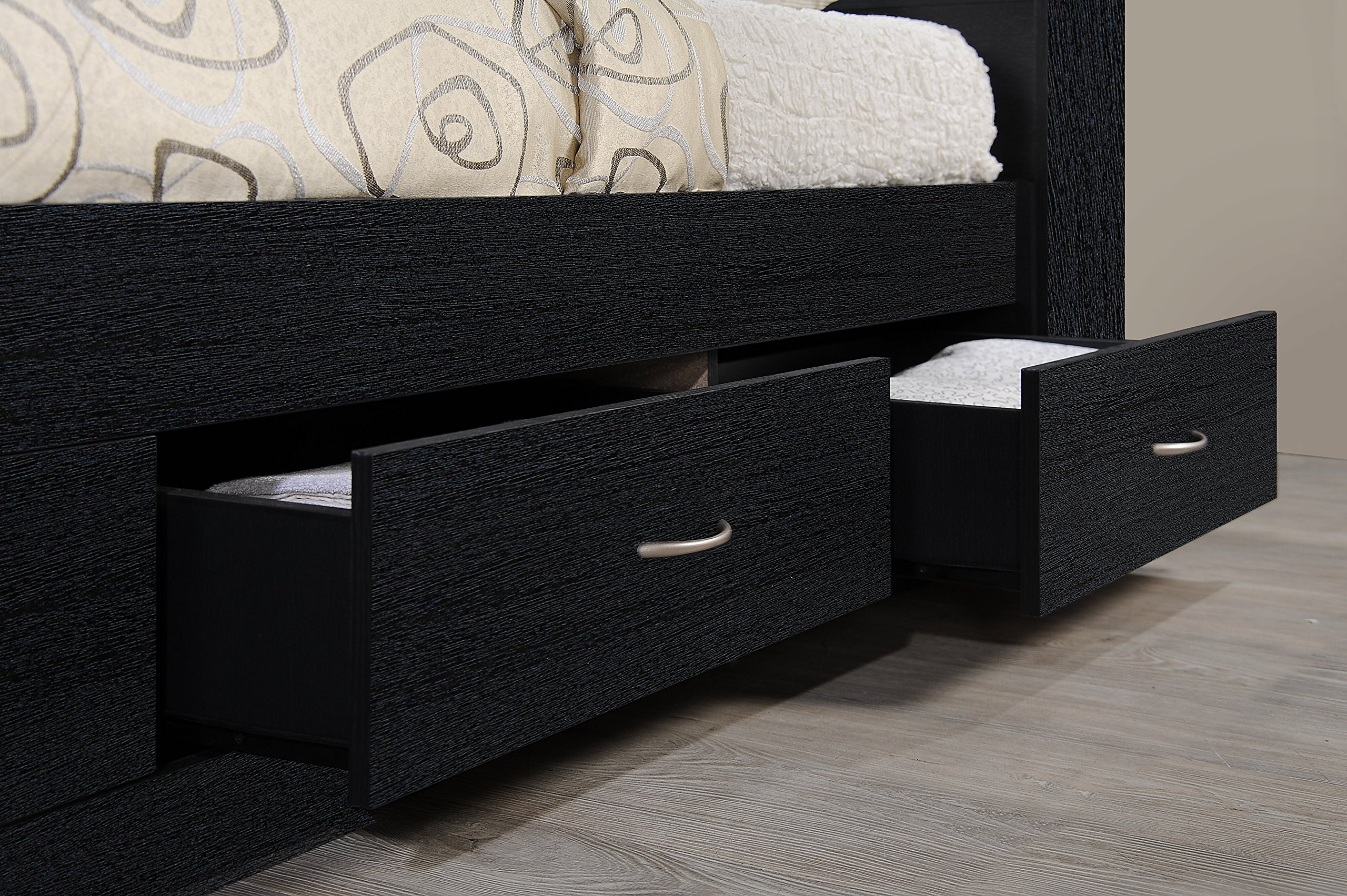 Hodedah Twin-Size Captain Bed with 3-Drawers and Headboard in