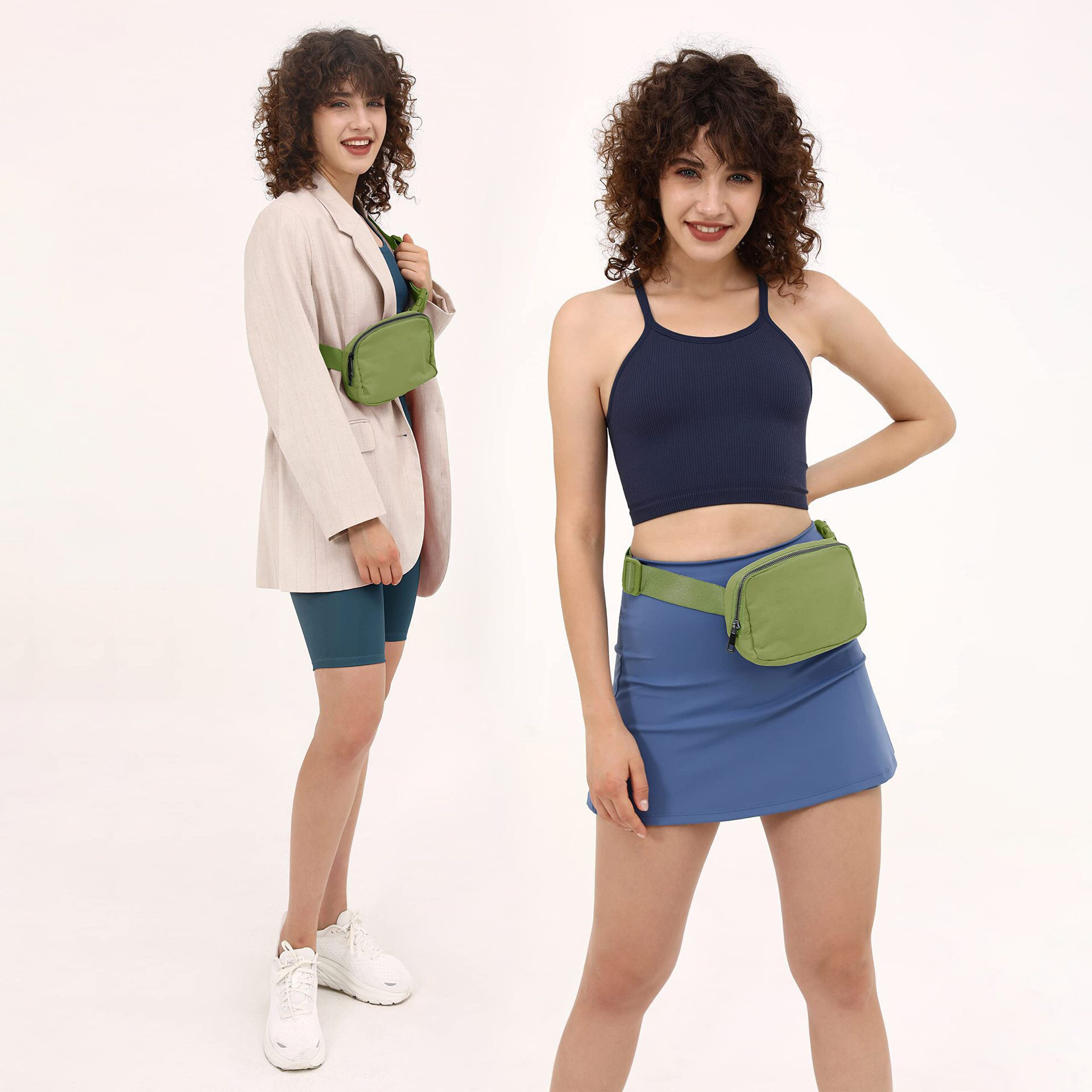 Nylon crossbody waist bag