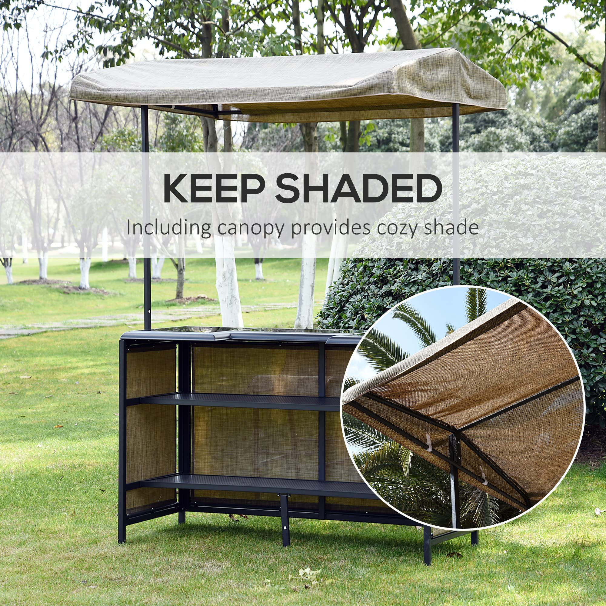 3 Pcs Bar Set for 2 with Canopy