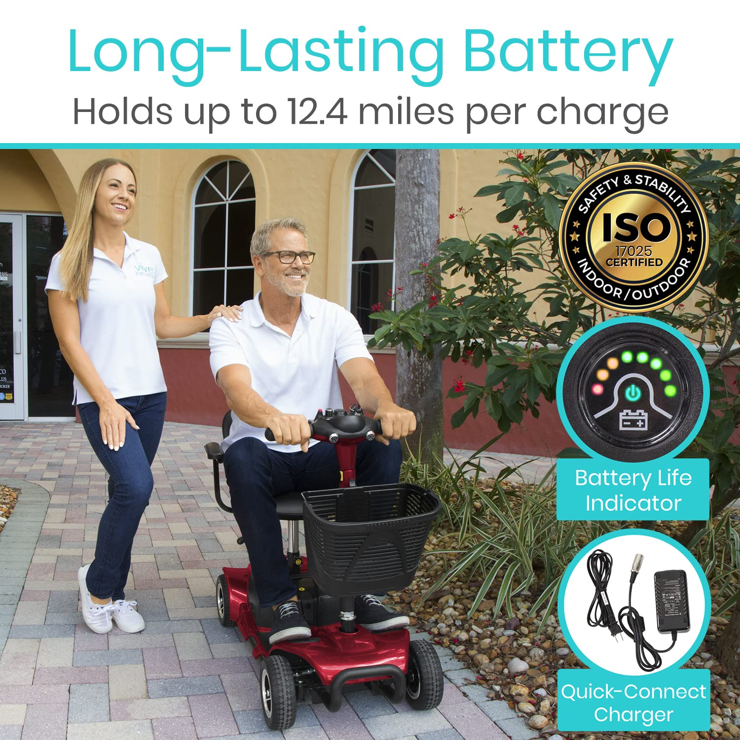 Vive 4 Wheel Mobility Scooter - Electric Powered Wheelchair