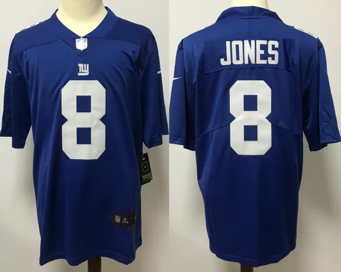 New York Giants Game Jersey Blue NO.8 JONES