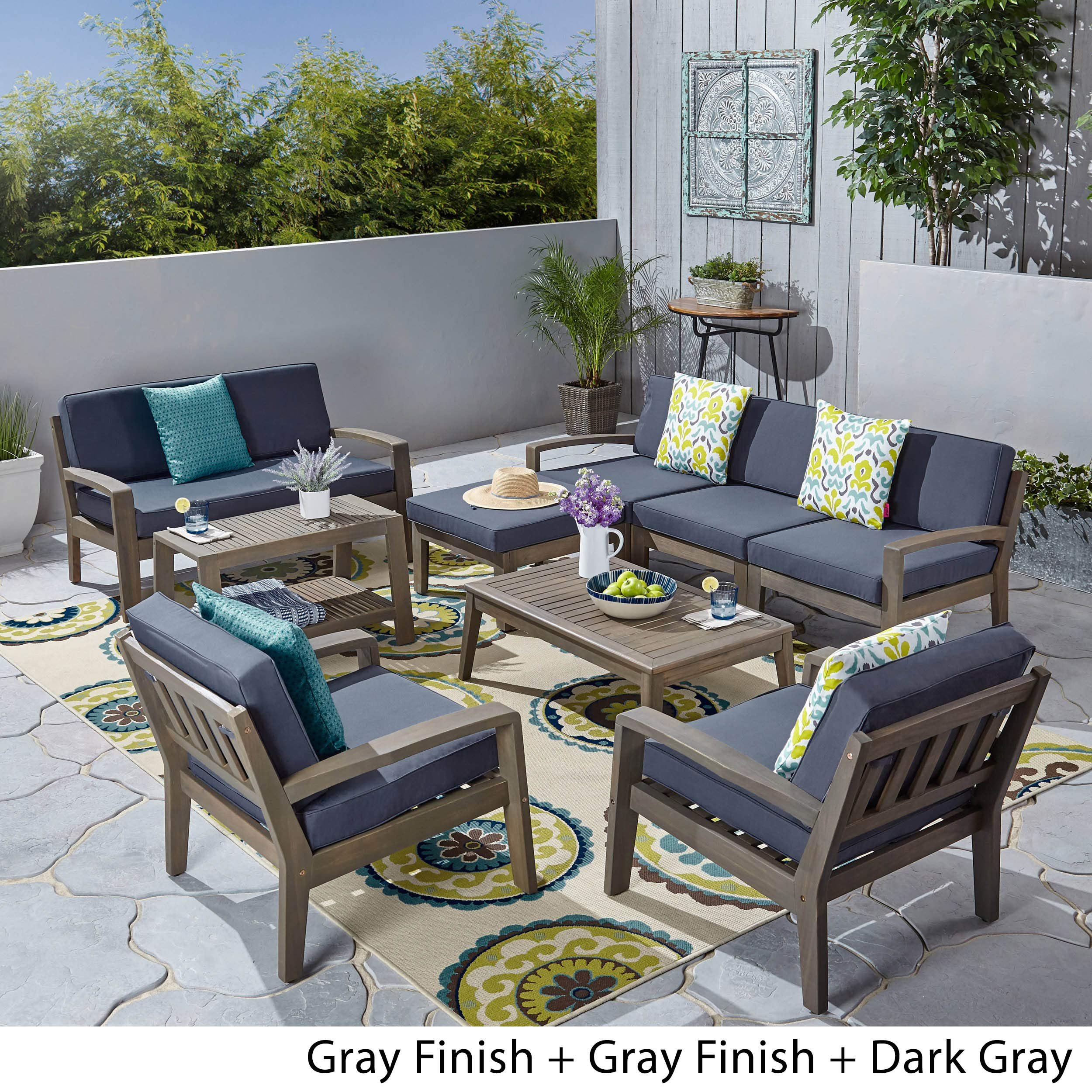 7-Seater Sectional Sofa Set for Patio with Loveseat
