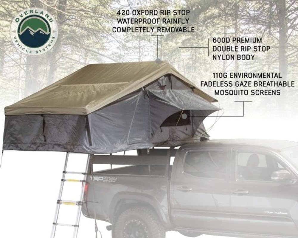 Nomadic 2 Extended Roof Top Tent - Dark Gray Base with Green