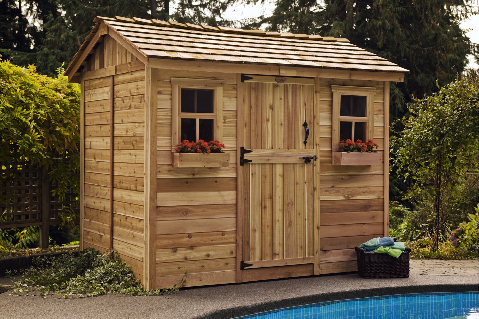 9x6 ft Cabana Cedar Wood Garden Shed