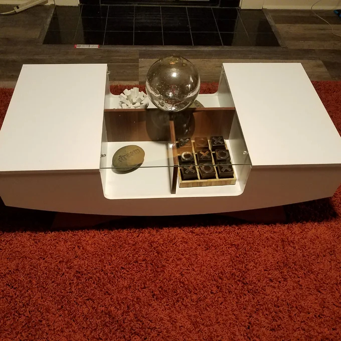 Madilynn Trestle Coffee Table with Storage