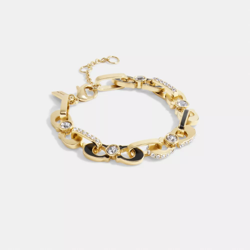 COAthtCH Signature Link Enamel Pavé Bracelet