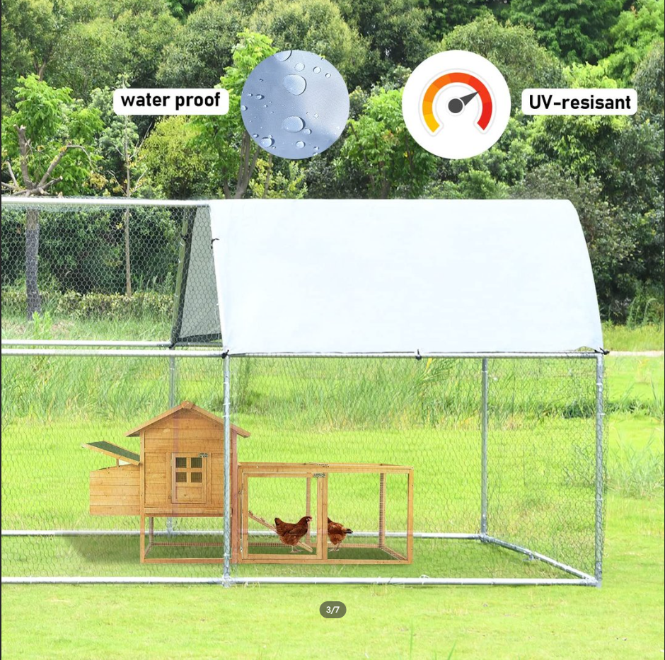 Large Metal Chicken Coop Run Walk-in Poultry Cage Chicken Runs
