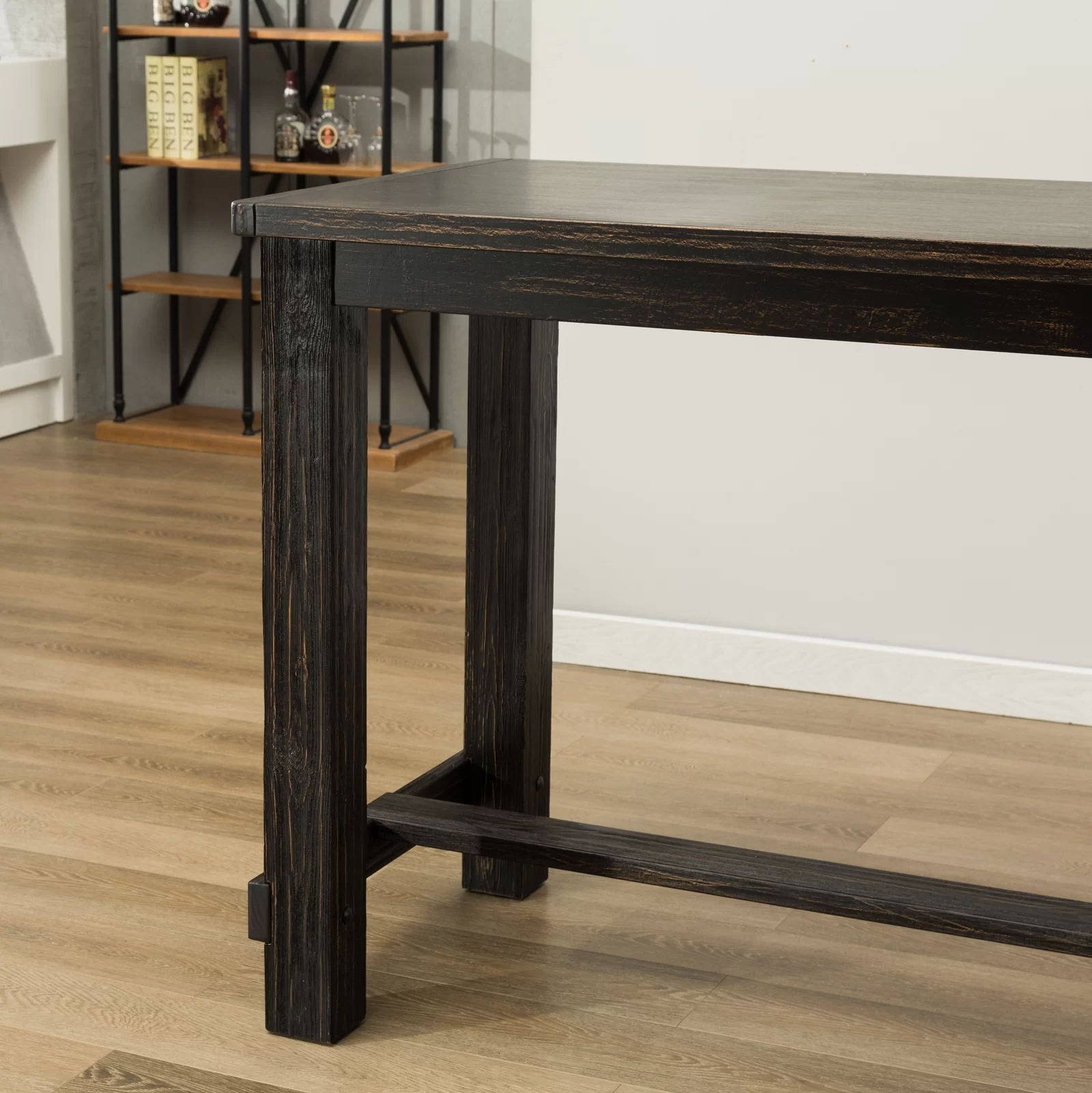 Bamey 6 - Person Bar Height Solid Wood Dining Set