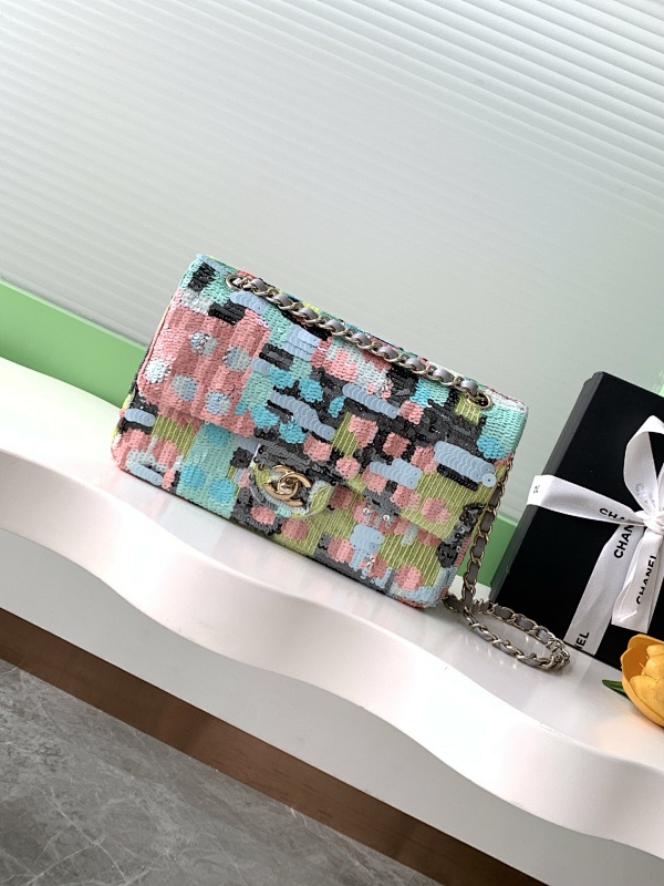 Chanel Tweed Flap Bag Pastel Patchwork