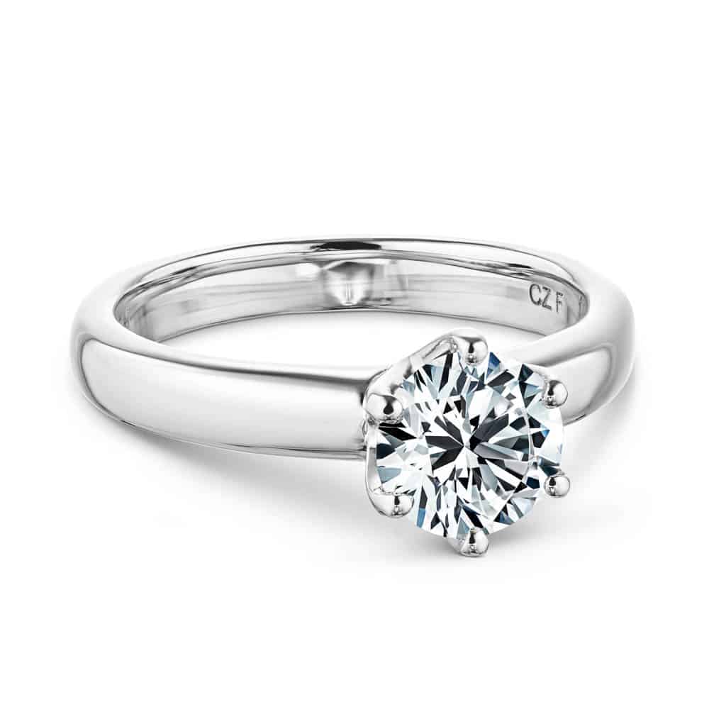 Neoma Round Lab Grown Diamond Six Prong Solitaire Engagement Ring