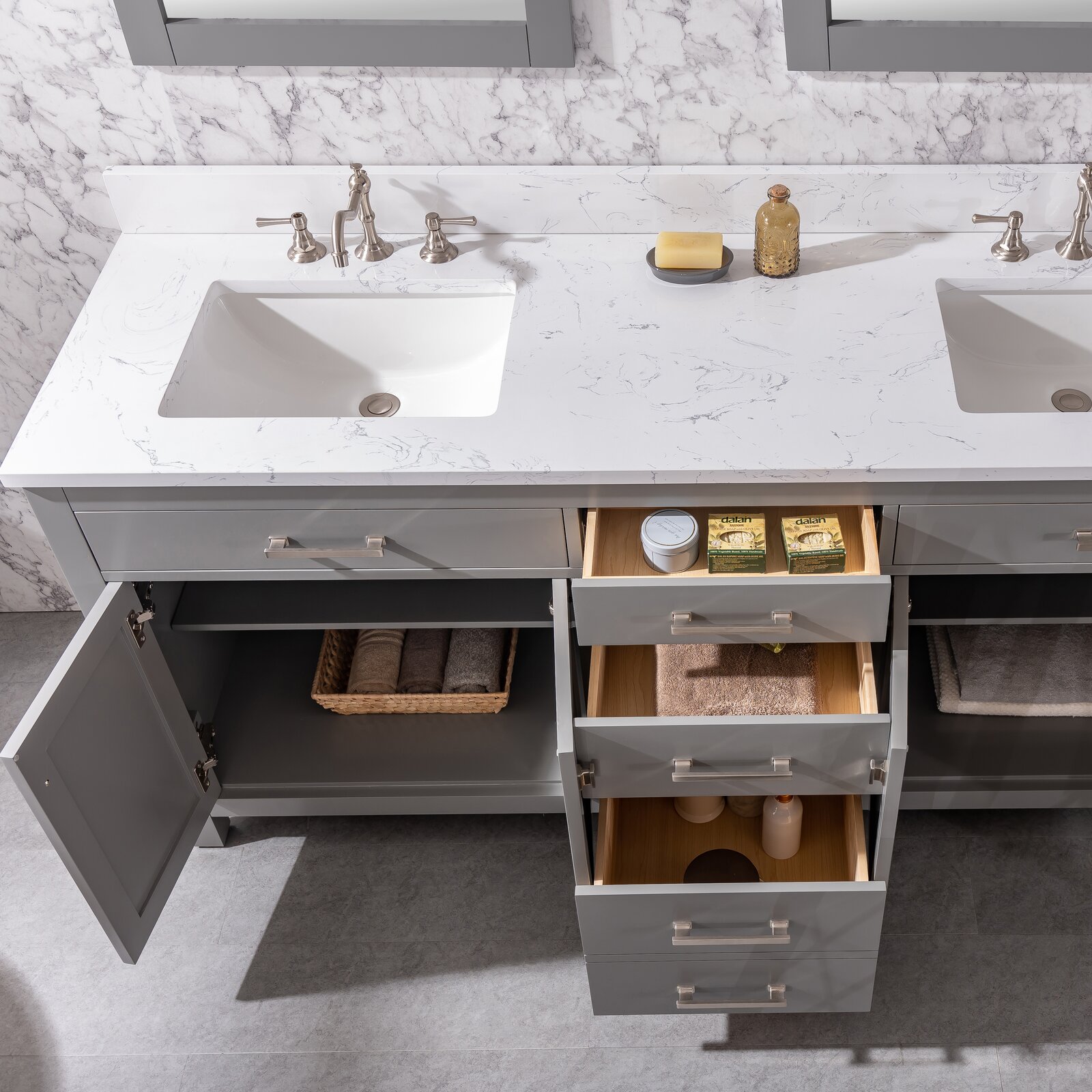 Atencio 72" Double Bathroom Vanity Set