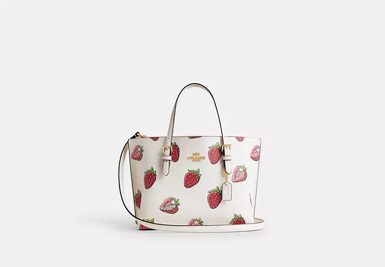 Mollie Tote Bag 25 With Strawberry Print