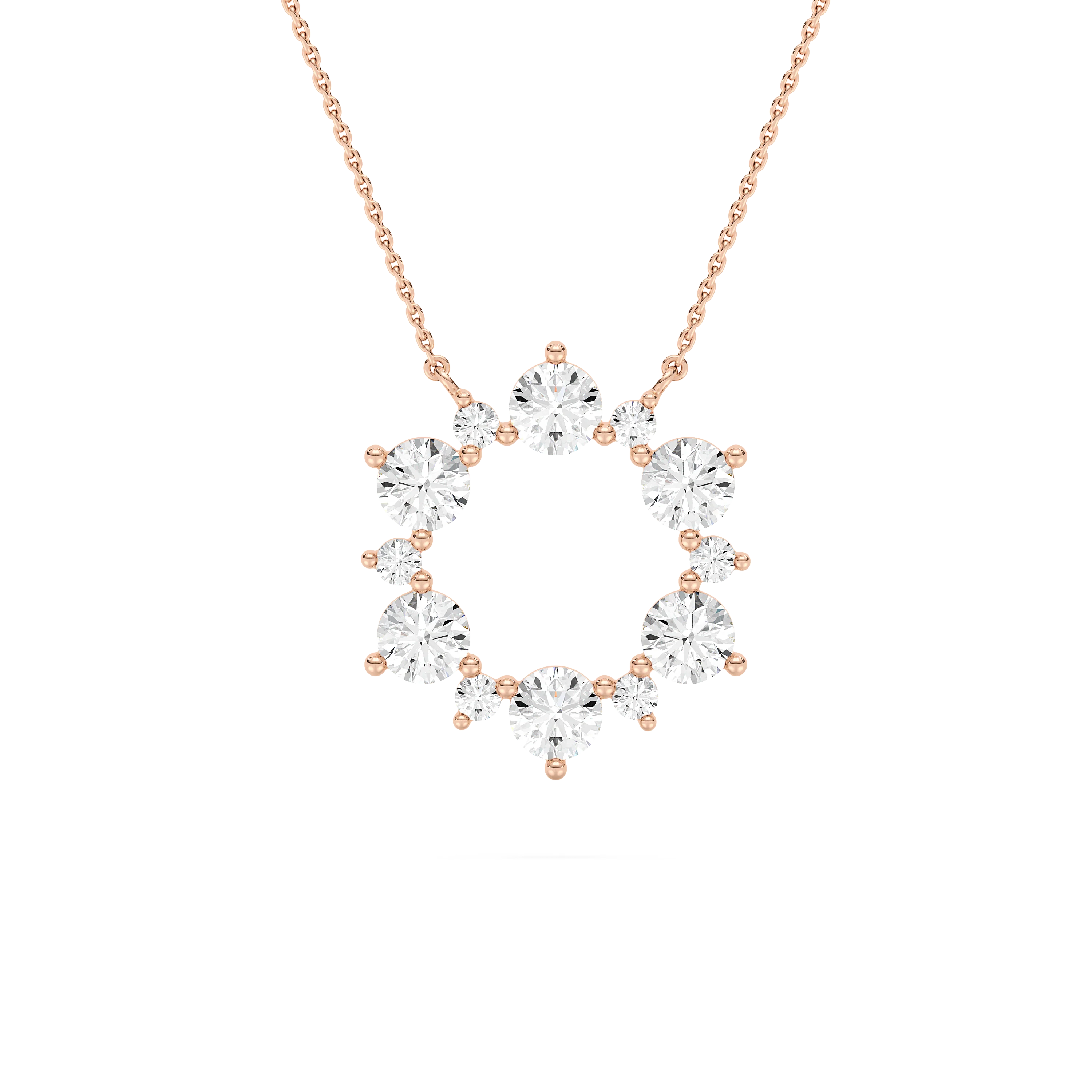 5/8 ctw Round Lab Grown Diamond Open Snowflake Pendant - 18 Inches