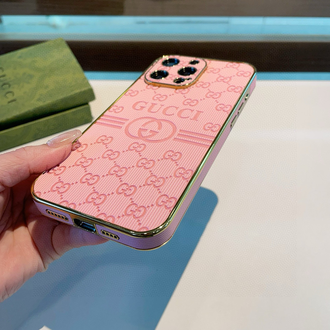 Gucci Electroplated Side Embossed Phone Case | Full Coverage Precision Cutout