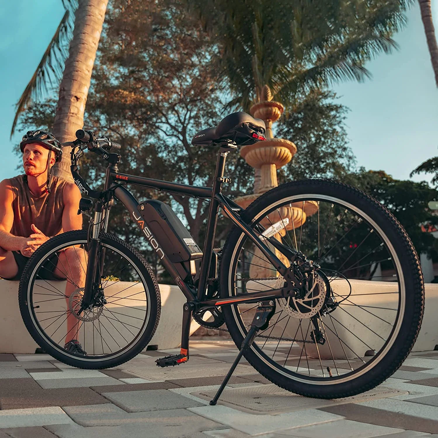 Jasion 26in Electric Mountain Bike, 350W, 7-Speed